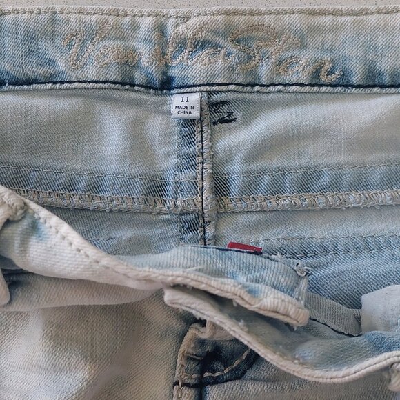 Vanilla Star by Delia's Light Denim Union Jack Shorts Juniors Size 11 - Picture 10 of 15